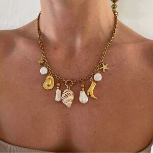 18K Gold Plated Shell Charm Necklace